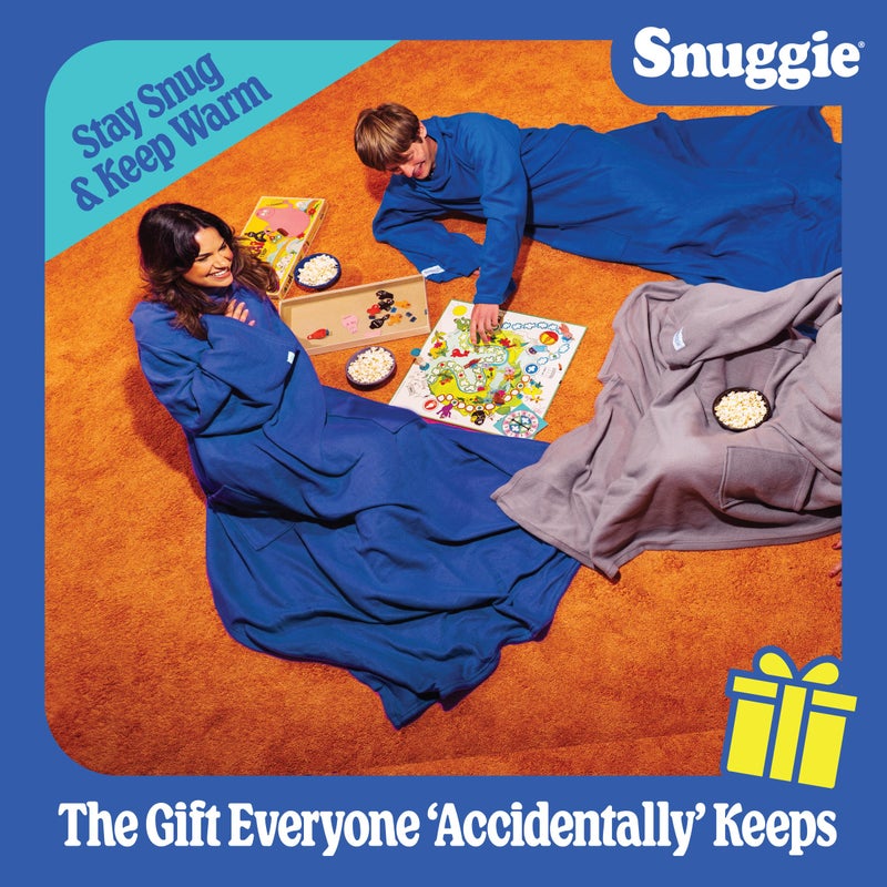 Snuggie- The Original Blanket That Has Sleeves, Warm, Cozy, Super Soft Fleece, Functional Blanket with Sleeves & Pockets for Adult, Women, Men- Blue - Image 3